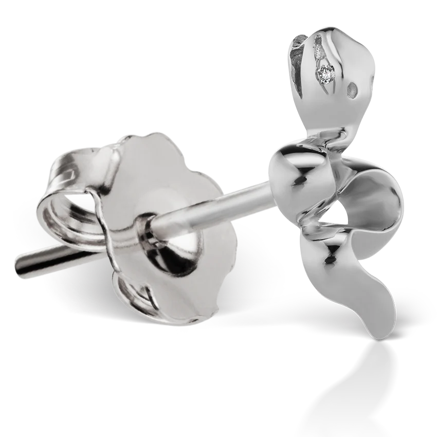 Snake with Diamond Eyes Earstud - Image 3