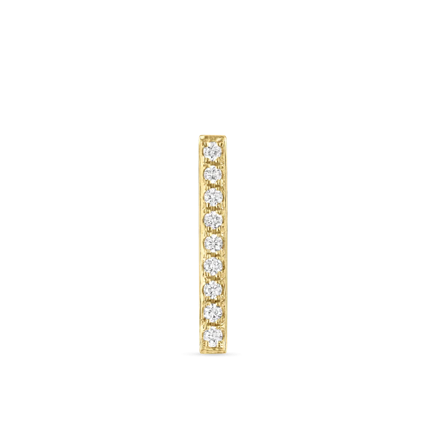 Square Diamond Pavé Bar Stud Earring - Image 13