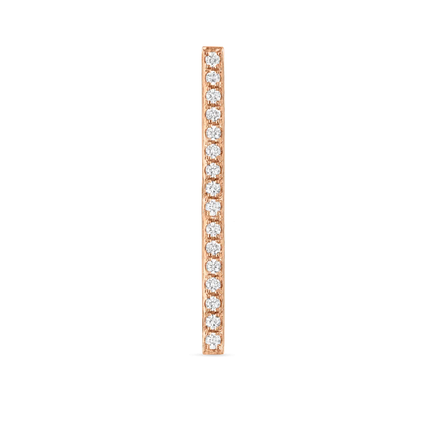 Square Diamond Pavé Bar Stud Earring - Image 21