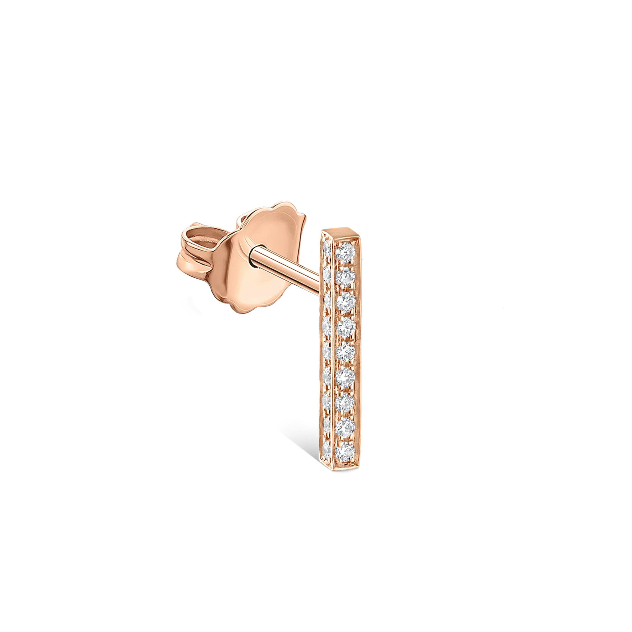 Square Diamond Pavé Bar Stud Earring - Image 23