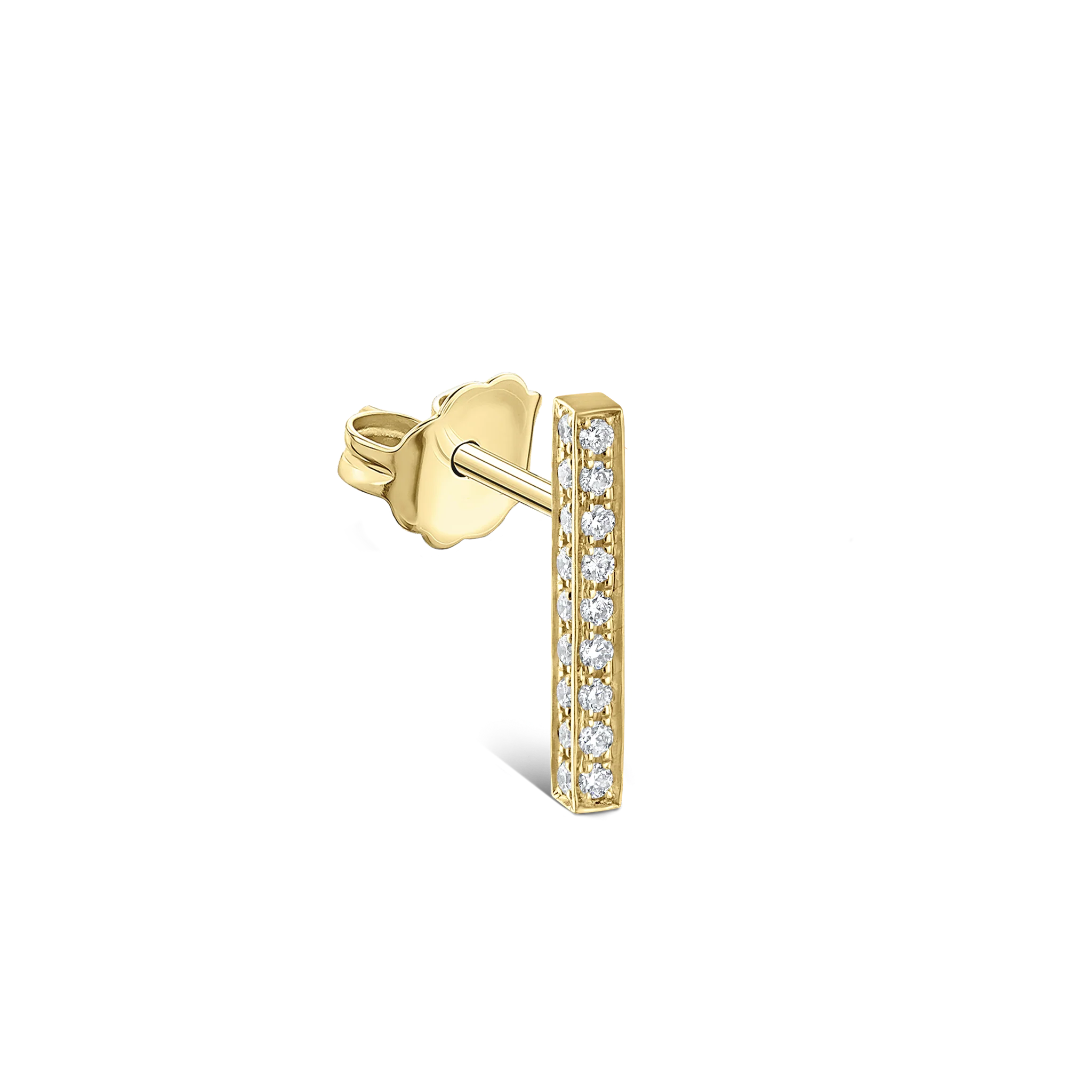 Square Diamond Pavé Bar Stud Earring - Image 25