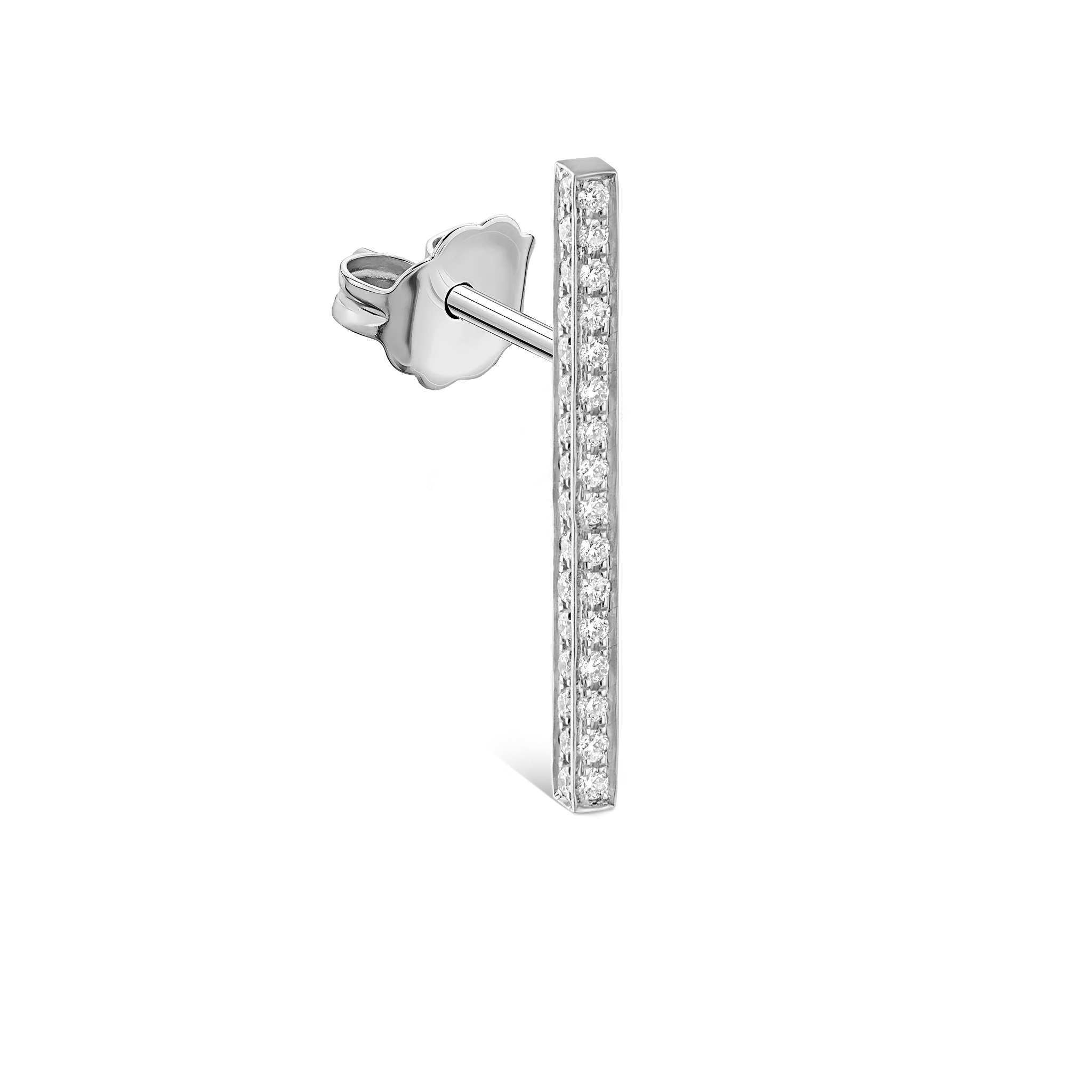 Square Diamond Pavé Bar Stud Earring - Image 27