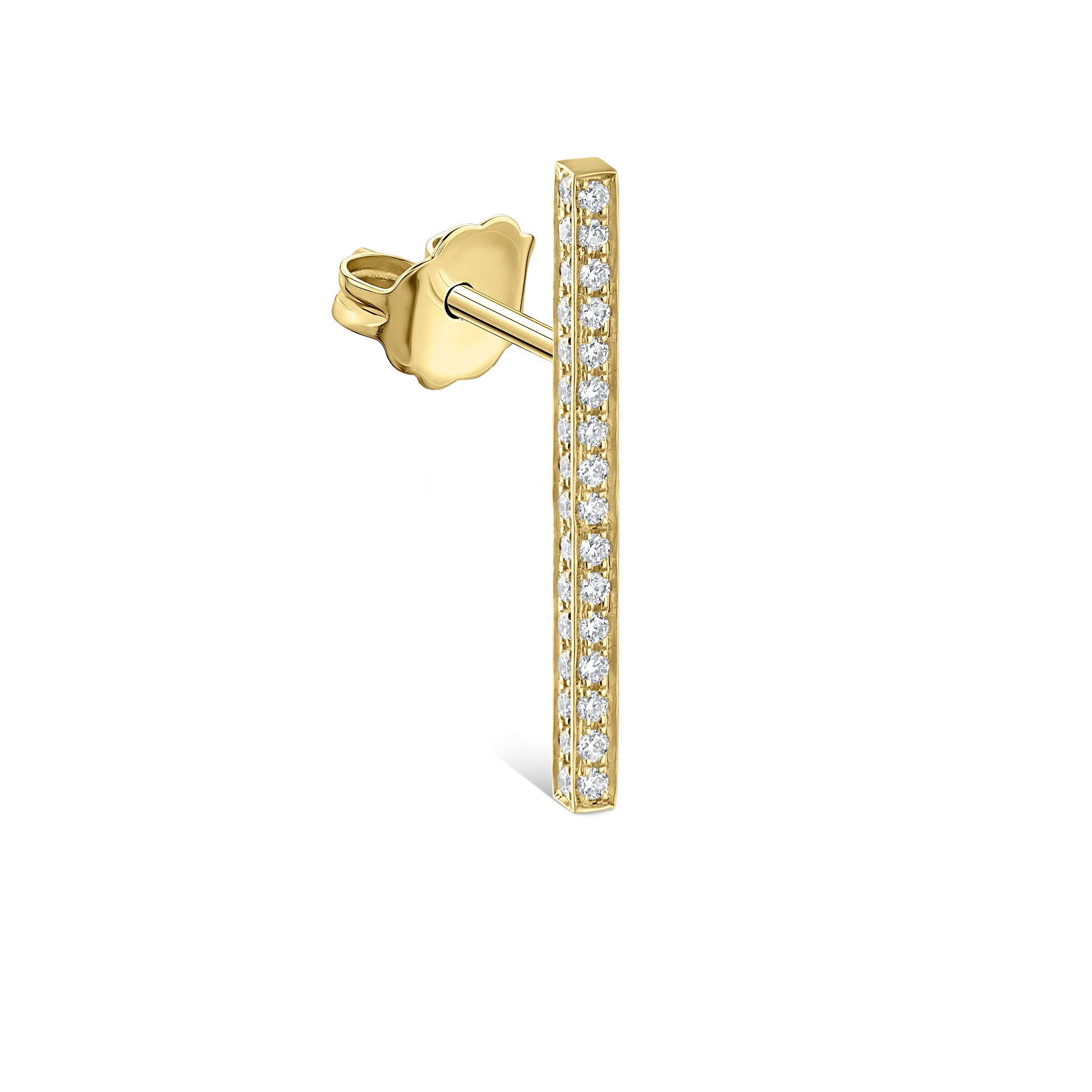 Square Diamond Pavé Bar Stud Earring - Image 28