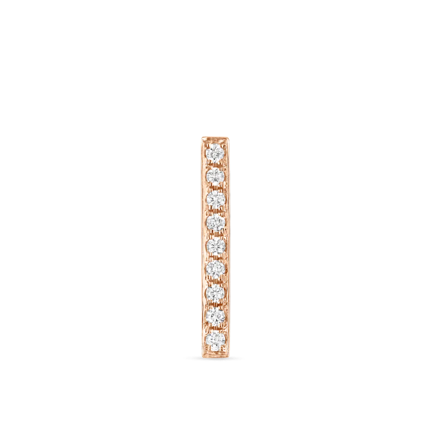 Square Diamond Pavé Bar Threaded Stud Earring With Titanium Backing - Image 33