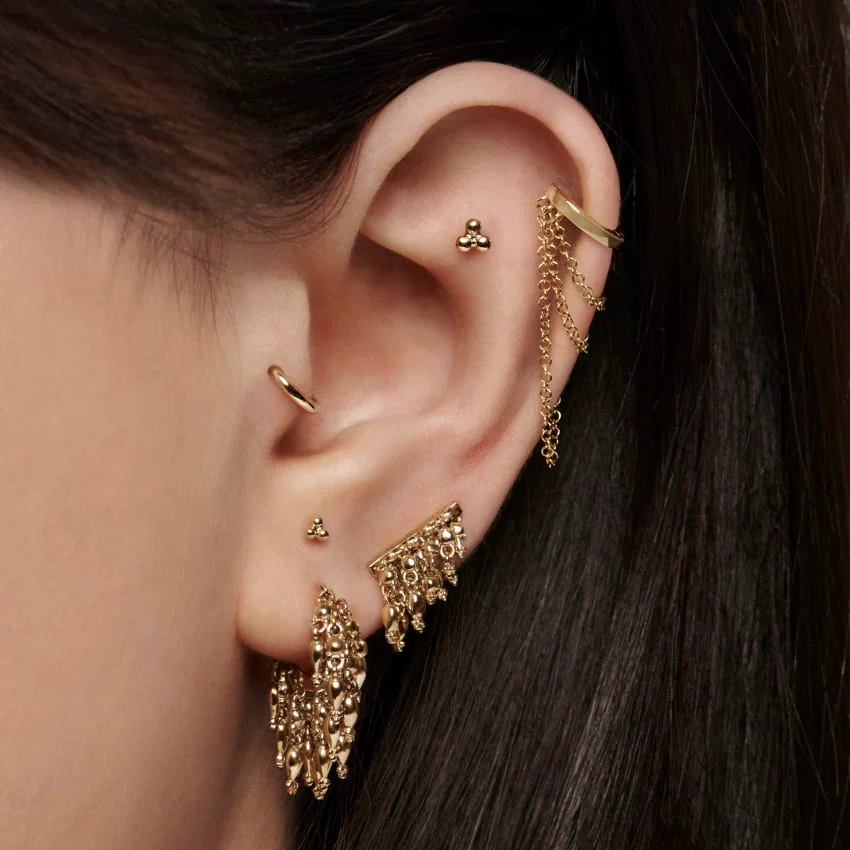 Three Ball Trinity Stud Earring - Image 17