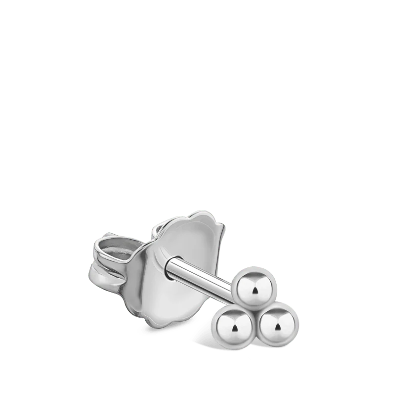 Three Ball Trinity Stud Earring - Image 2