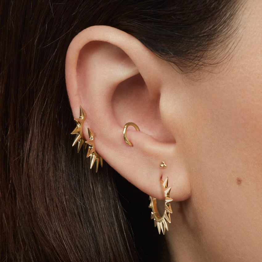 Three Ball Trinity Stud Earring - Image 4