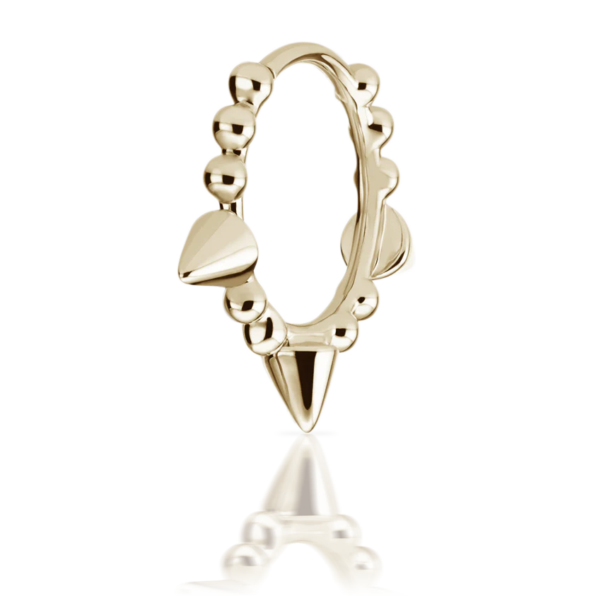 Triple Short Spike Granulated Hoop Earring - Image 19
