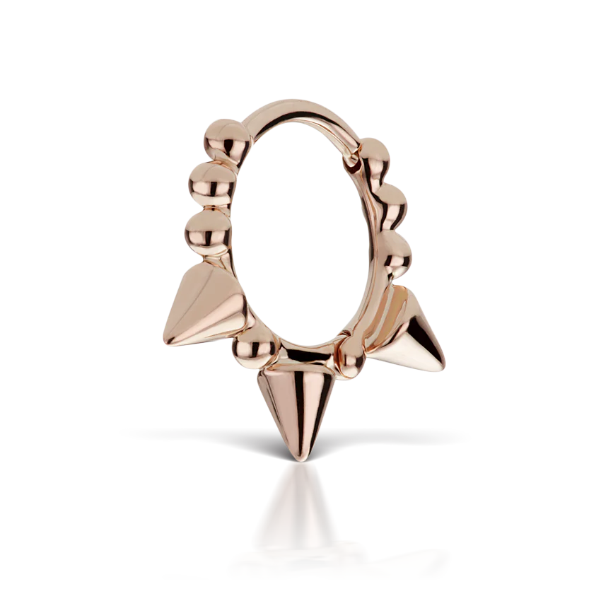 Triple Short Spike Granulated Hoop Earring - Image 23