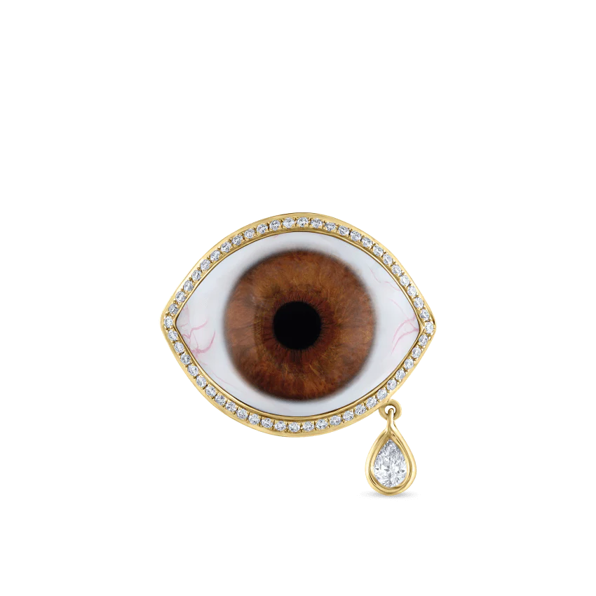 Diamond Halo Teardrop Eye Finger Ring - Image 53