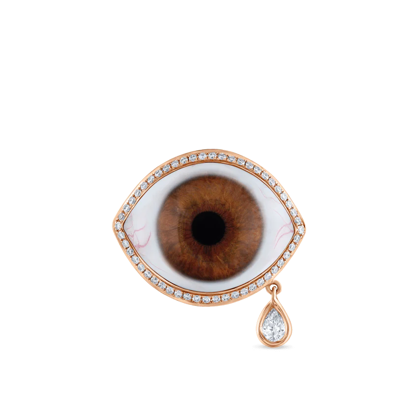 Diamond Halo Teardrop Eye Finger Ring - Image 73