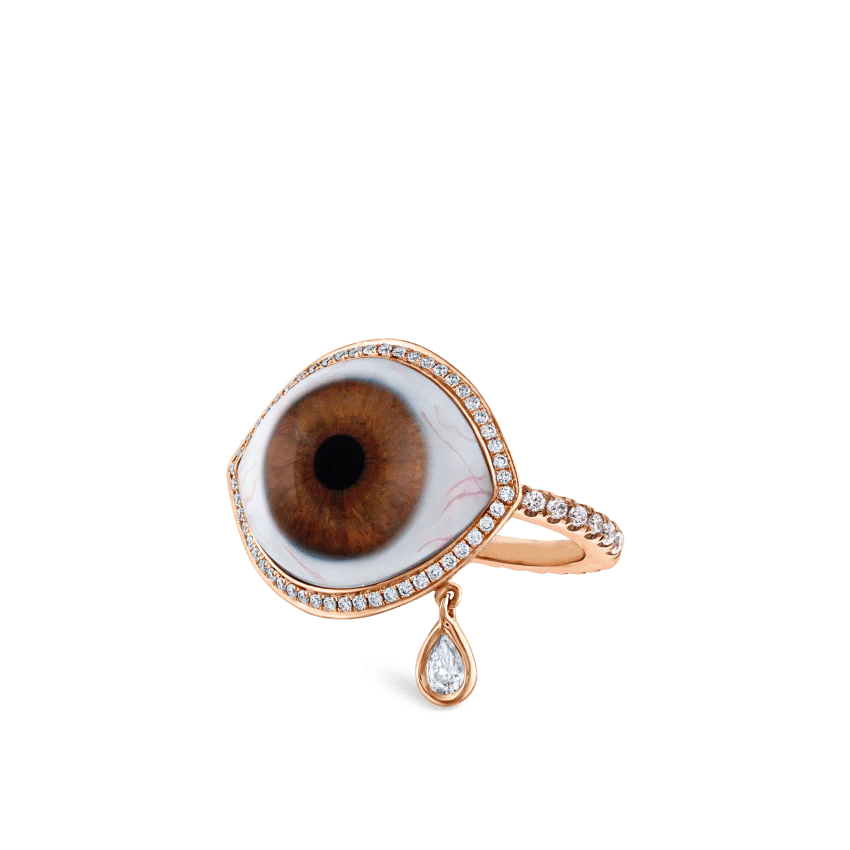 Diamond Halo Teardrop Eye Finger Ring - Image 76