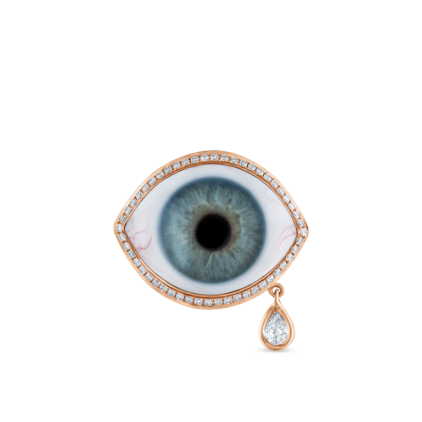Diamond Halo Teardrop Eye Finger Ring - Image 89